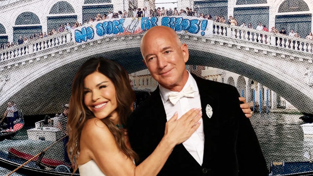 Ciudadanos en Venecia se revelan contra la boda de Jeff Bezos y Lauren Sánchez